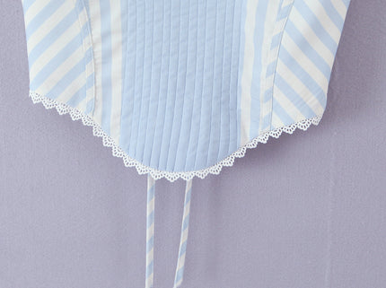 Shoulder Strap Blue White Color Lace up Hot Sale Casual Fashion Women's tank Tops