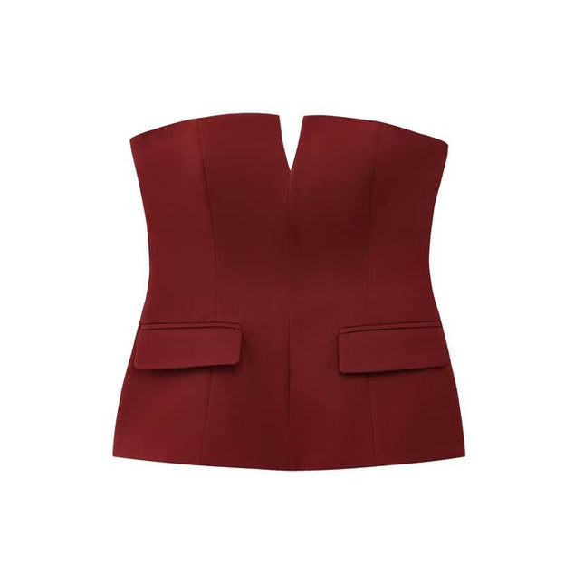 4 Colorway Solid Color Strapless Hot Sale Casual Fashion Crop tank Top for Women