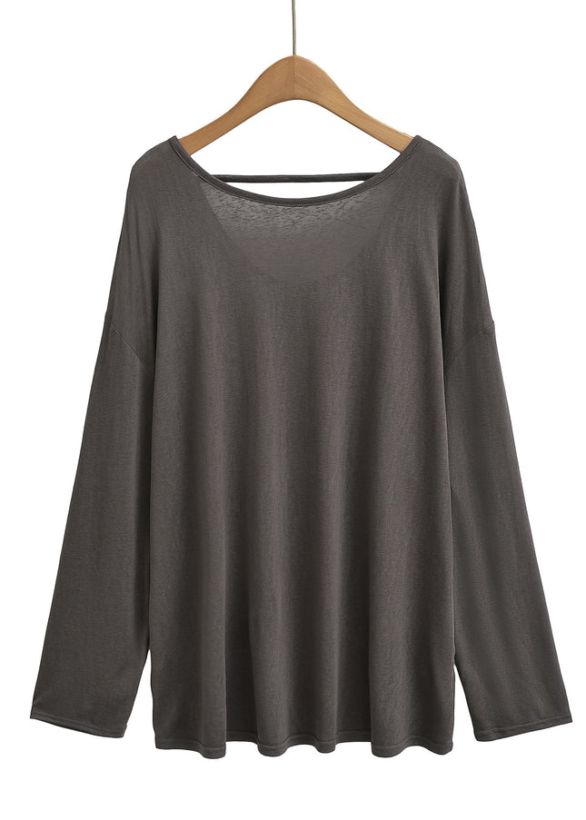 4 Colorway Long Sleeve Solid Color Crew Neck Casual Fashion Women t Shirt