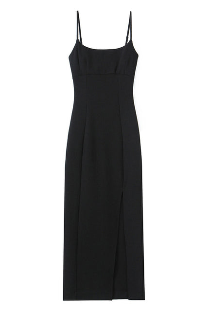 3 Colorway Front Slit Solid Color Spaghetti Strap Hot Sale Casual Fashion Summer Long slip Dress for Women