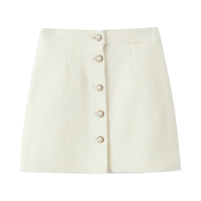 2 Colorway Buttons up Solid Color Hot Sale Casual Fashion Mini Skirt for Women