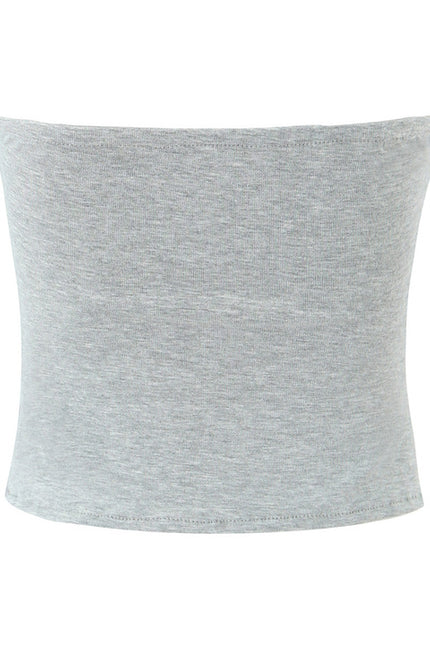 3 Colorway Strapless Solid Color Front Pleated Casual Fashion Women's tank Top