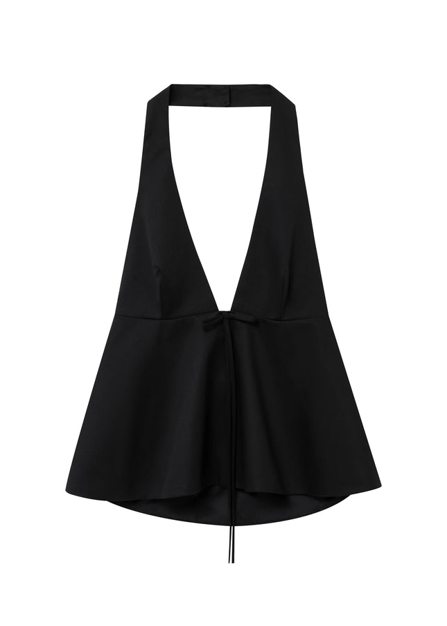 2 Colorway Back Hollow Out Front Lace up Casual Fashion Women's Halter Tank Top