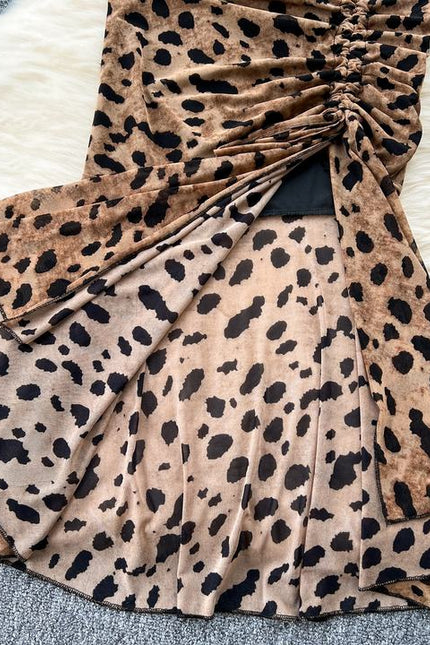 Vestido feminino infantil de verão novo elegante, vestido sexy com gravata plissada slim rabo de peixe