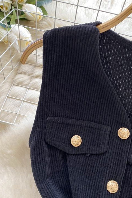 Autumn/winter Sleeveless Brown Casual Dress