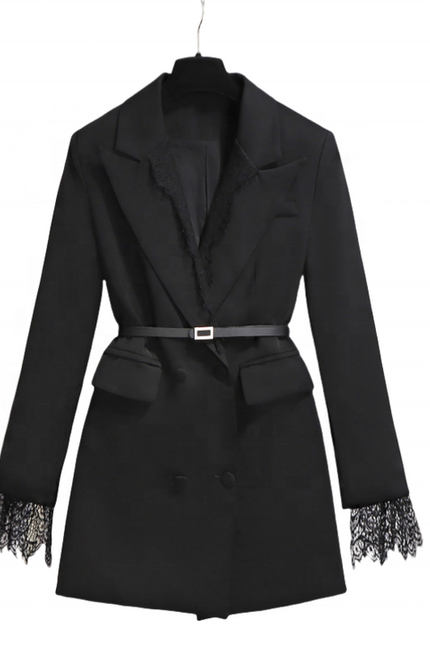 New Women's High-end Fashion Suit Jacket Dress Waist Cinching Show Slimming Temperament Suit Small Black Skirt