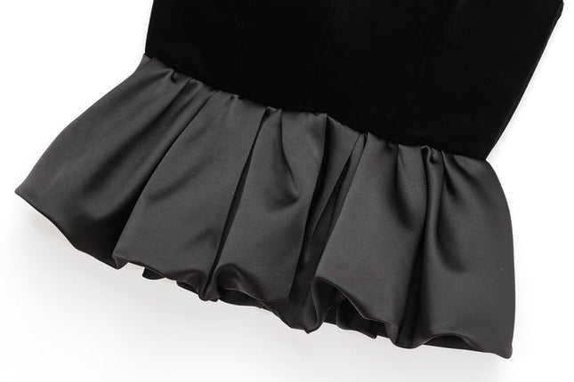 Strapless Black Color Patchwork Design Casual Fashion Women's Crop tank Tops