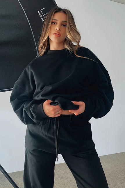 PASUXI Spring Fashion Womens Solid Color Sets Pullover Hoodies Casual Sports Jogger Pants Two Piece Sets