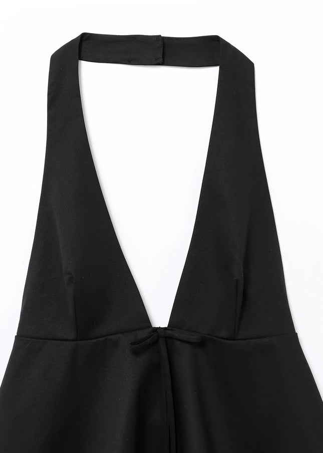 2 Colorway Back Hollow Out Front Lace up Casual Fashion Women's Halter Tank Top