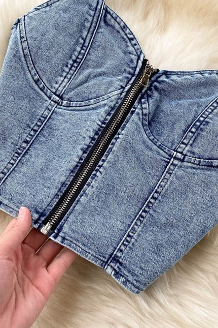 Summer Women'S Suit New Woman Sexy Short Halter Vest High Waist Denim Skirt Set