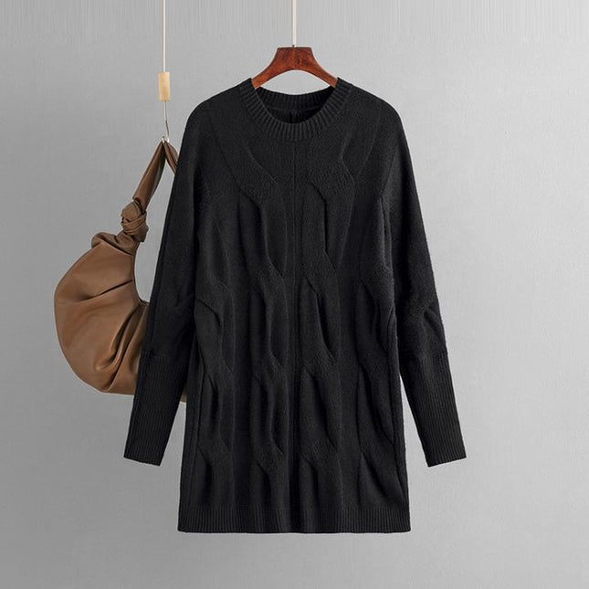 Loose Solid Color Simple Ladies Knitted Sweater