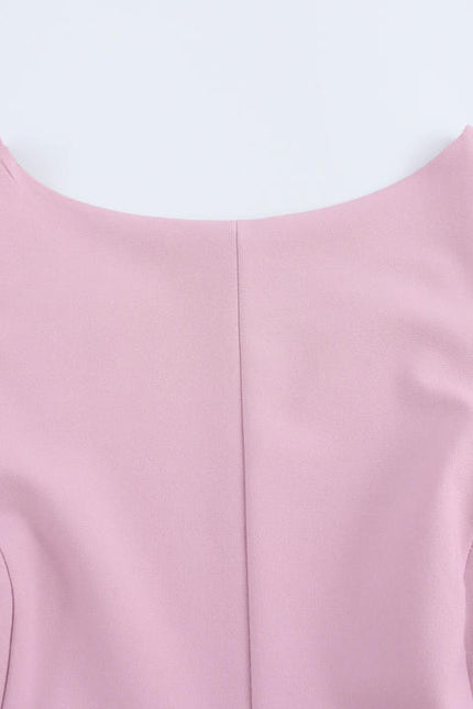 2 Colorway Solid Color Back Hollow Out Bow Tie Sleeveless Casual Fashion Tops Blouse for Women