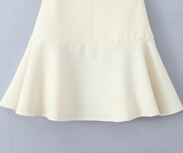 2 Colorway Shoulder Strap Solid Color Front Hollow Out Casual Fashion Mini slip Dress for Women