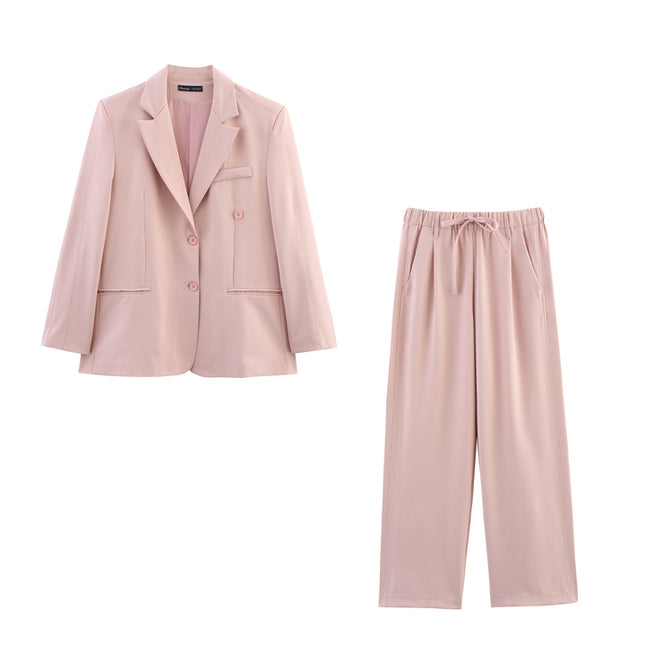 Pink Color Single Breasted Long Sleeve Notched Collar Causal Fashion blazer Jacket for Women