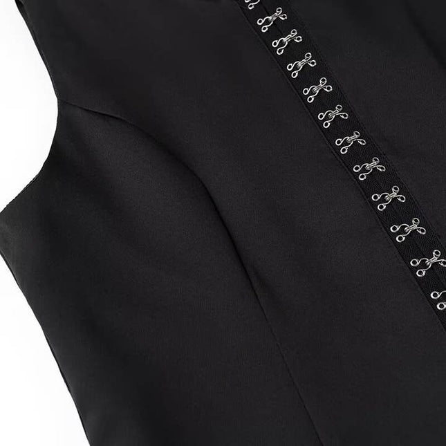 2 Colorway Crew Neck Solid Color Buttons up Casual Fashion Vest Waistcoat for Women