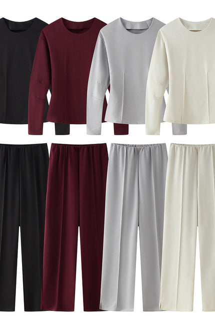 4 Colorway Crew Neck Long Sleeve Solid Color Casual Fashion Sweatshirt for Women
