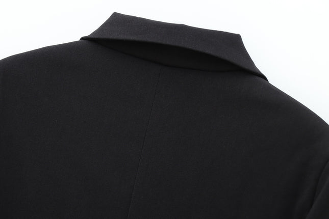 Notched Collar Single Breasted Long Sleeve Black Color Casual Fashion blazer Jacket for Women