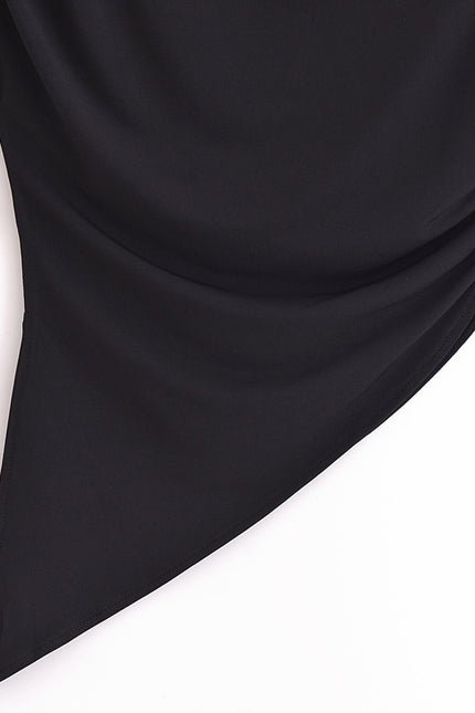 3 Colorway Solid Color Sleeveless Crew Neck Asymmetrical Design Casual Fashion Tops Blouse for Women