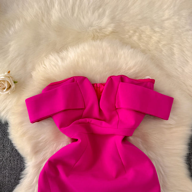 Moda feminina New Arrivals Sexy One Neck Strapless Slim Split Vestidos Vestidos