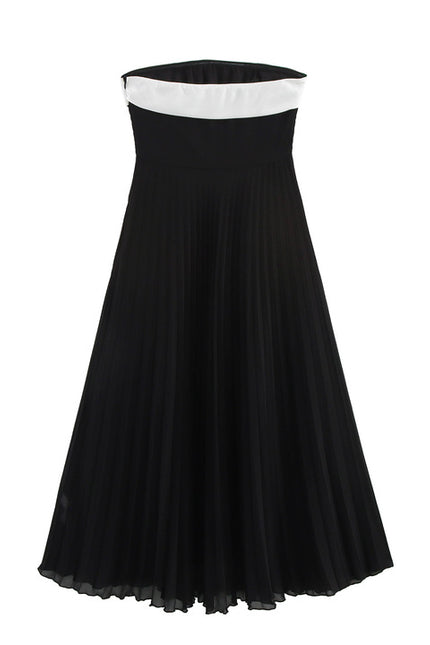 Strapless Black White Color Hot Sale Casual Fashion Long Dress for Women