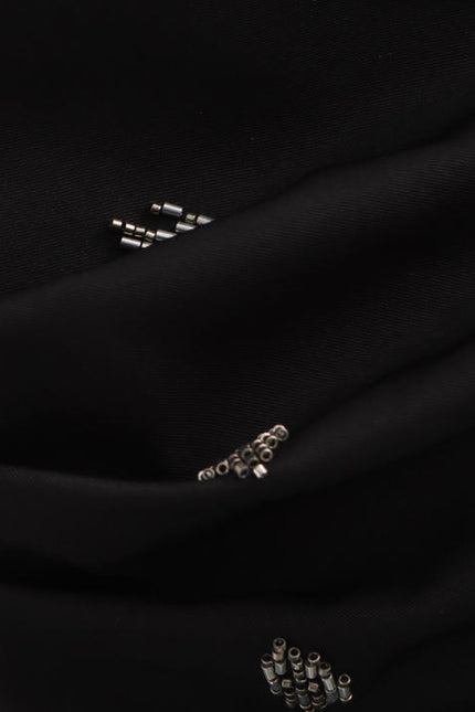 Black Color Asymmetrical Design Beading Sleeveless Casual Fashion tank Top for Women
