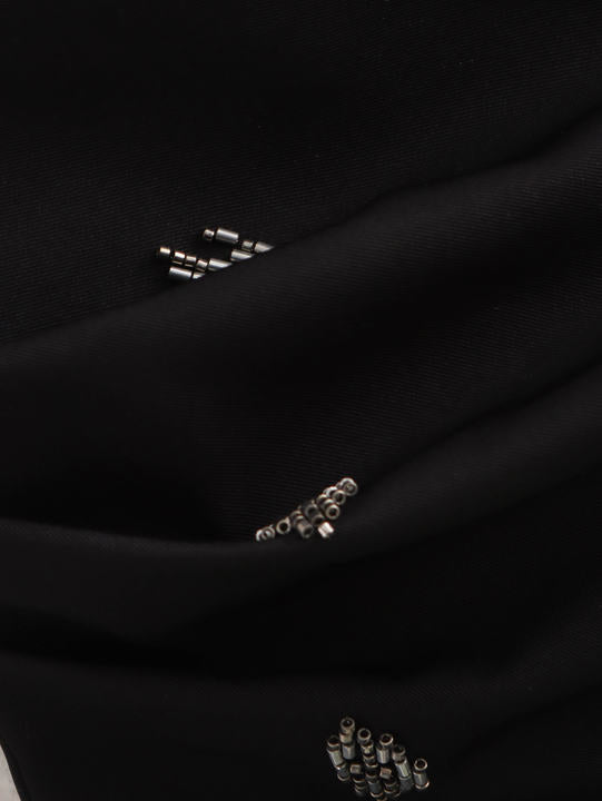 Black Color Asymmetrical Design Beading Sleeveless Casual Fashion tank Top for Women