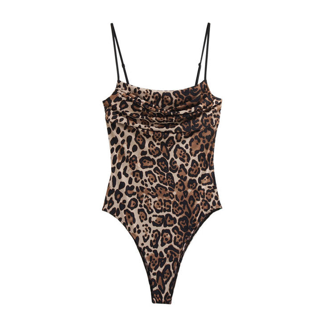3 Colorway Front Pleated Spaghetti Strap Hot Sale Casual Fashion Women's One Piece Jumpsuit Bodysuit