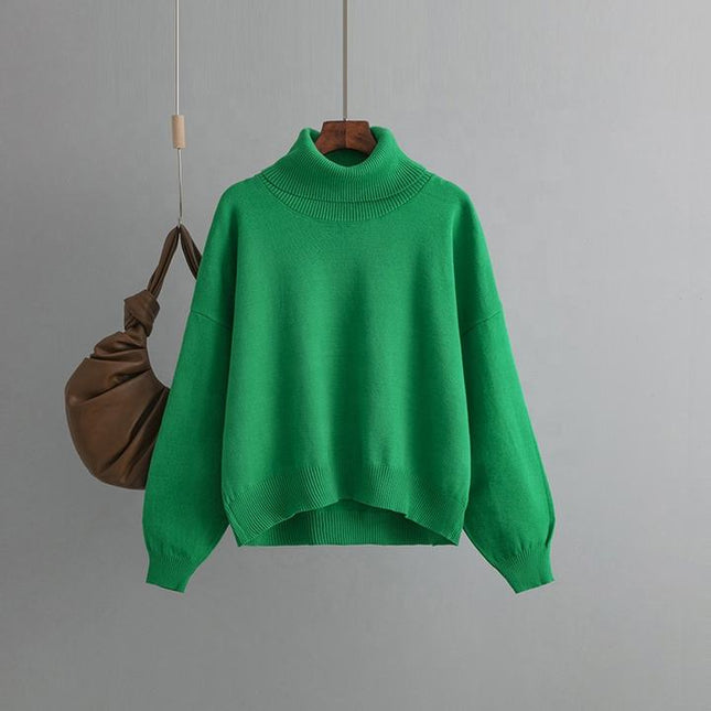 European and American Women's Blouse High Collar Thick Loose Thin Sweater