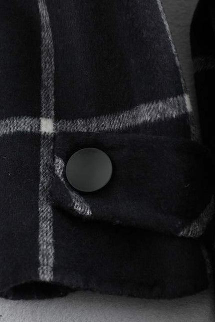 2022 New Plaid Pattern Mid-length Windbreaker Female Korean Version Slim Double-breasted Design Temperament Coat