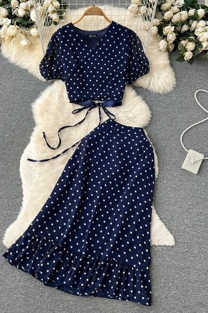 2024 Women Sweet Embroidery Top Skirt Two-piece Set
