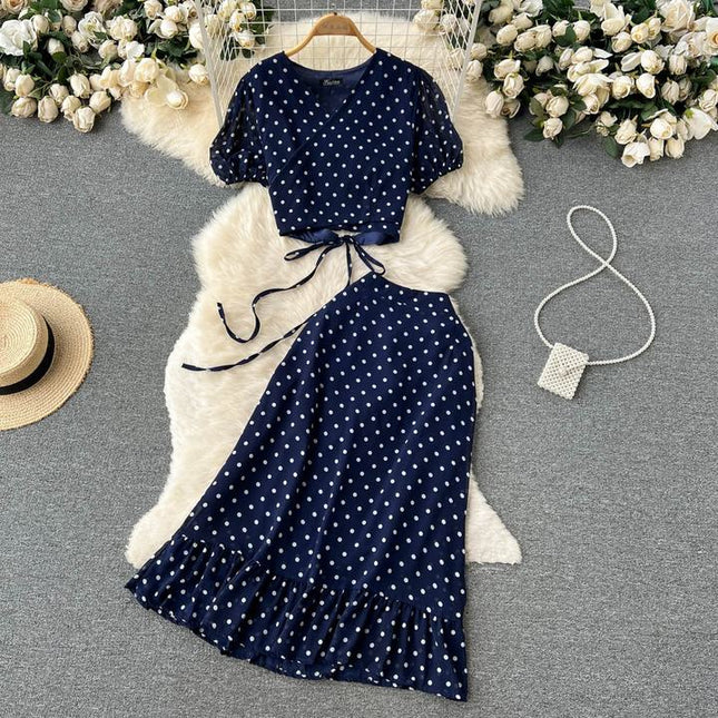 2024 Women Sweet Embroidery Top Skirt Two-piece Set