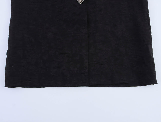Single Button Long Sleeve Notched Collar Black Color Casual Fashion blazer Jacket for Women