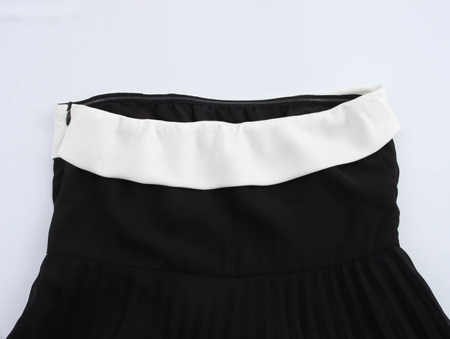Strapless Black White Color Hot Sale Casual Fashion Long Dress for Women
