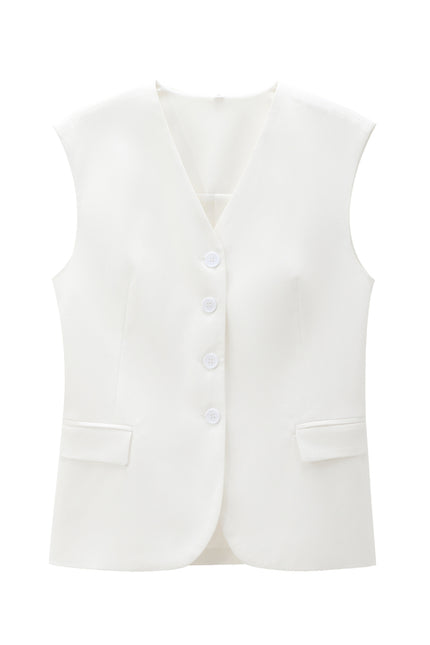2 Colorway Solid Color Buttons up Casual Fashion Waistcoat Vest for Women