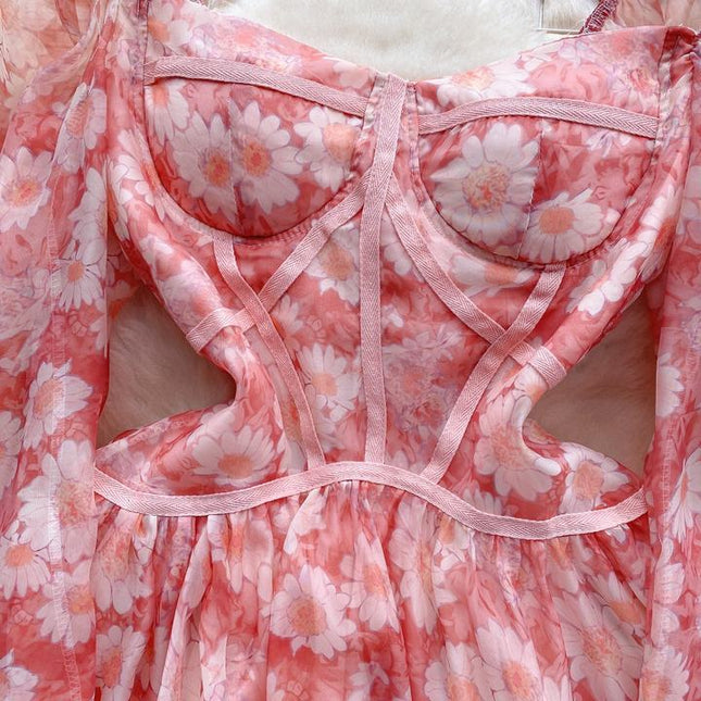 Mini Flower Dress Women Casual Good Price Natural Casual Dress