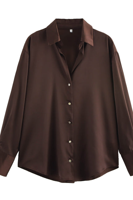 9 Colorway Turn Down Collar Long Sleeve Buttons up Hot Sale Casual Fashion Basic Style Blouse Shirts for Women
