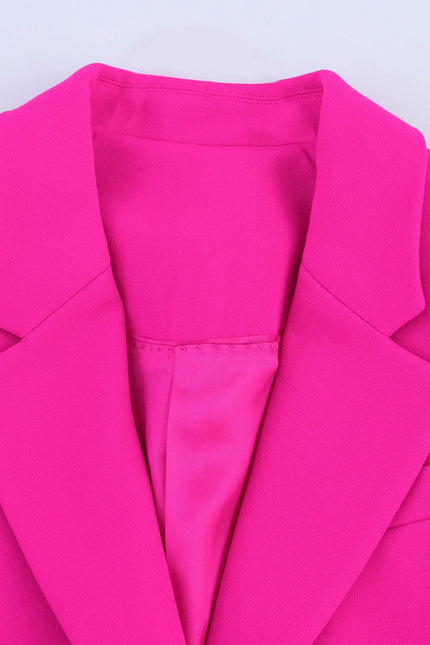Notched Collar Rose Color Long Sleeve Single Breasted Casual Fashion blazer Jacket for Women