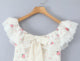 Front Bow Tie Floral Print White Color Slash Neck Casual Fashion Summer Cotton Mini Dress for Women