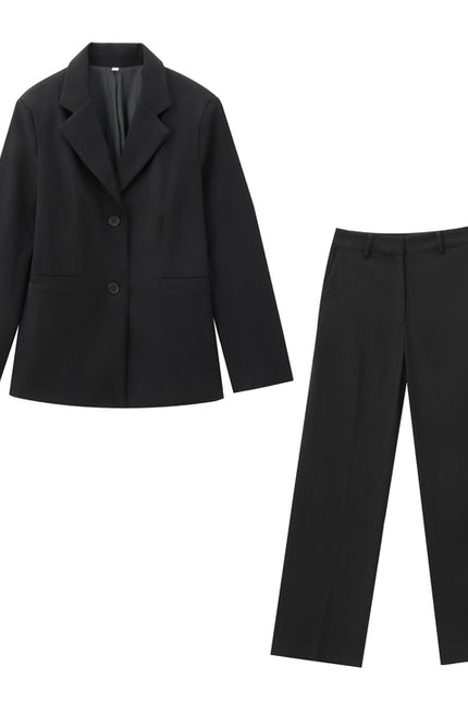 Notched Collar Single Breasted Long Sleeve Black Color Casual Fashion blazer Jacket for Women