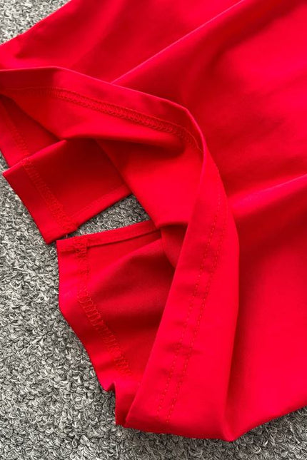 2025 Summer Women Suit Red Short Camisole Vest Open Skirt Two Piece