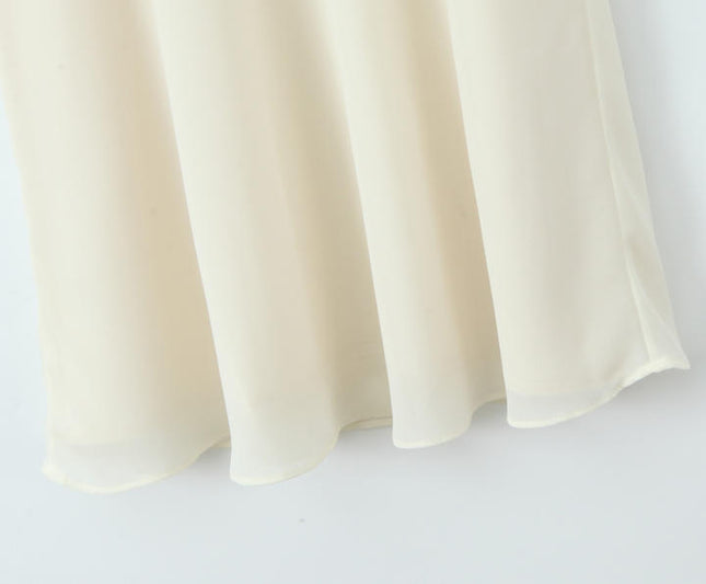 Shoulder Strap Front Lace up tank Top Beige Color Long Skirt Casual Fashion Cotton Women 2 Piece Set