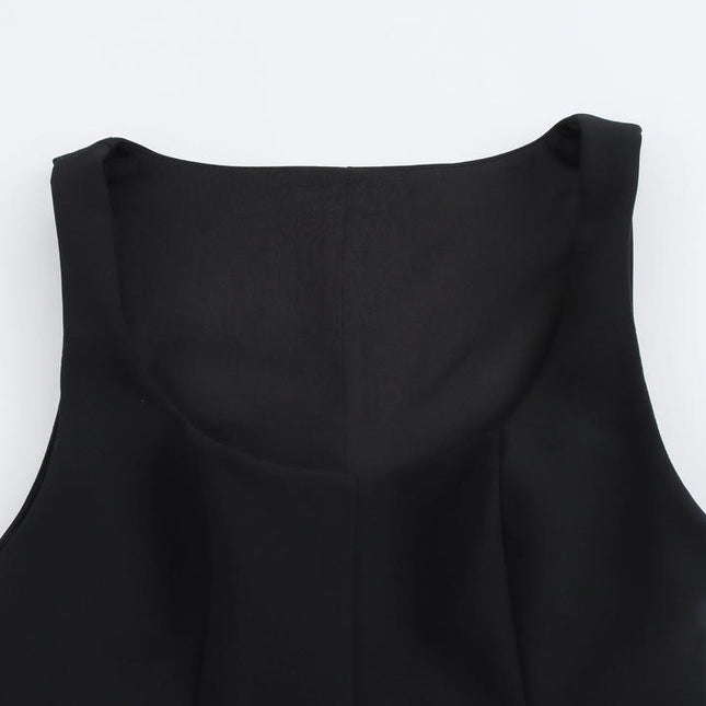 3 Colorway square Collar Sleeveless Solid Color Casual Fashion Blouse Shirts for Women