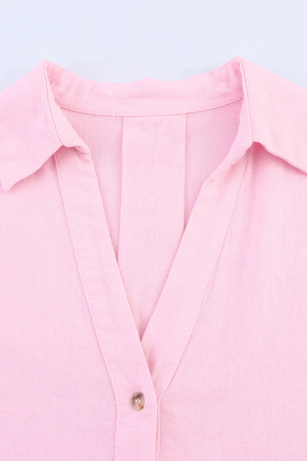 5 Colorway Buttons up Turn Down Collar Long Sleeve Casual Fashion Tops Blouse for Women