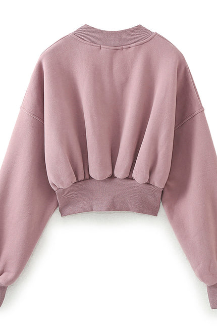 V Neck pink Color Long Sleeve Letter Embroidery Zipper Fly Casual Fashion pilot Jacket for Women