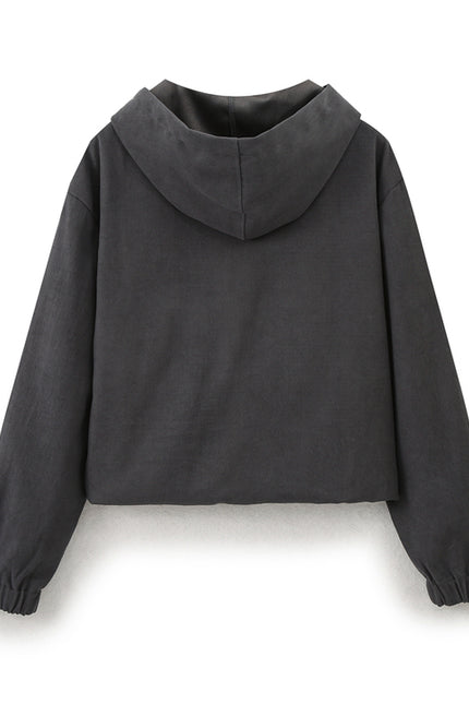 2 Colorway Zipper Fly Long Sleeve Hot Sale Casual Fashion Jacket with Hooded for Women