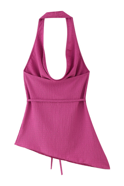 3 Colorway Back Hollow Out Solid Color Sleeveless Casual Fashion Women's Halter tank Top