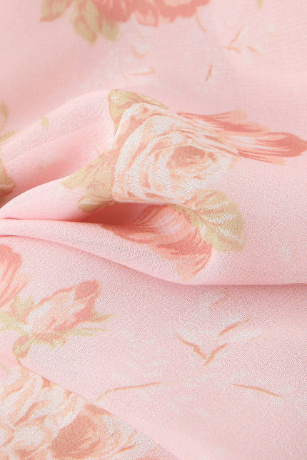 Floral Print Back Hollow Out pink Color Sleeveless Casual Fashion Summer Long Halter Dress for Women