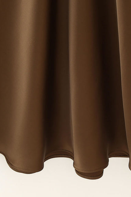 Back Hollow Out Brown Color Sleeveless Hot Sale Casual Fashion Maxi Halter Dress for Ladies