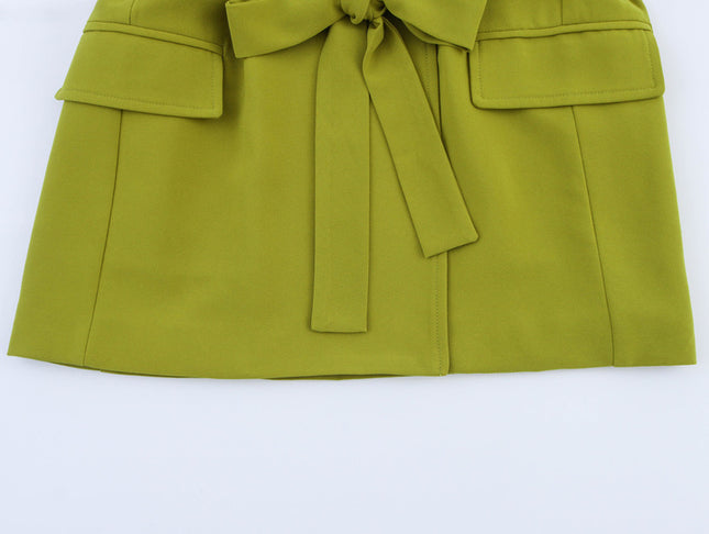Green Color Long Sleeve Notched Collar Casual Fashion blazer Jacket for Women