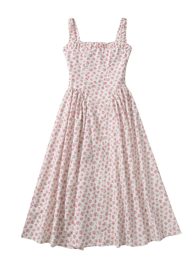 2 Colorway Floral Print Shoulder Strap Hot Sale Casual Fashion Summer Long slip Dress for Women